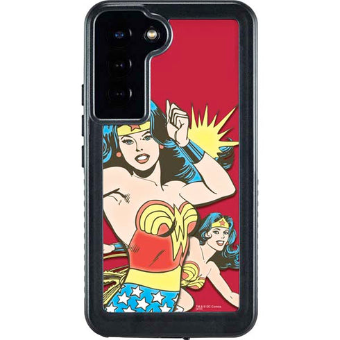 DC Comics Wonder Woman Vintage Action pose Galaxy S24 Plus Waterproof Case