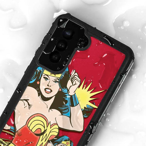 DC Comics Wonder Woman Vintage Action pose Galaxy S24 Plus Waterproof Case