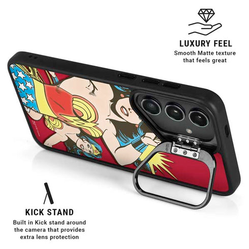 DC Comics Wonder Woman Vintage Action pose Galaxy S25 Ultra Kickstand Case
