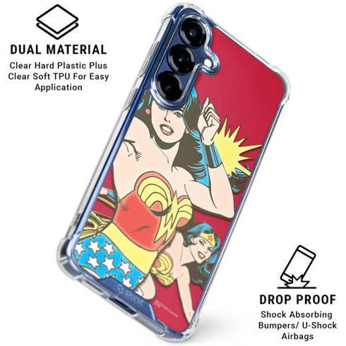 DC Comics Wonder Woman Vintage Action pose Galaxy S25 Clear Case