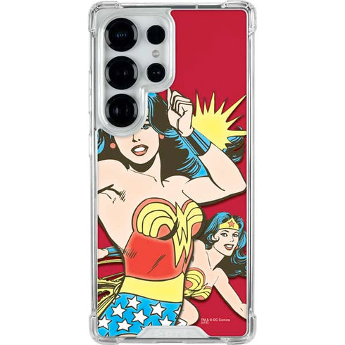 DC Comics Wonder Woman Vintage Action pose Galaxy S25 Ultra Clear Case