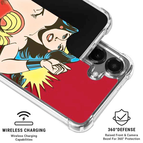 DC Comics Wonder Woman Vintage Action pose Galaxy S26 Plus Clear Case