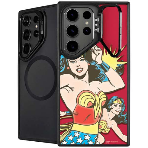 DC Comics Wonder Woman Vintage Action pose Galaxy S26 Ultra Kickstand Case