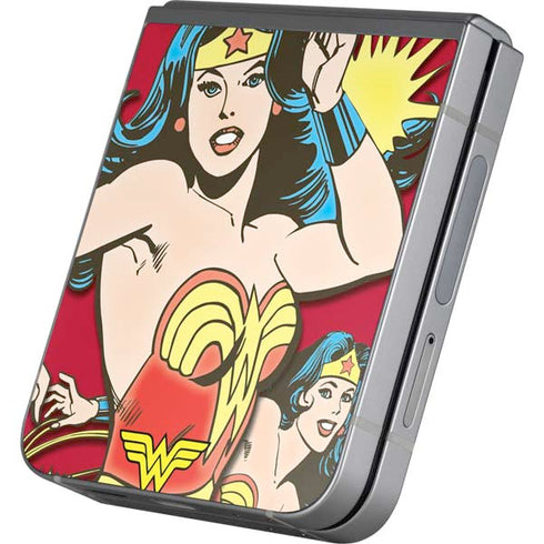 DC Comics Wonder Woman Vintage Action pose Galaxy Z Flip6 Skin