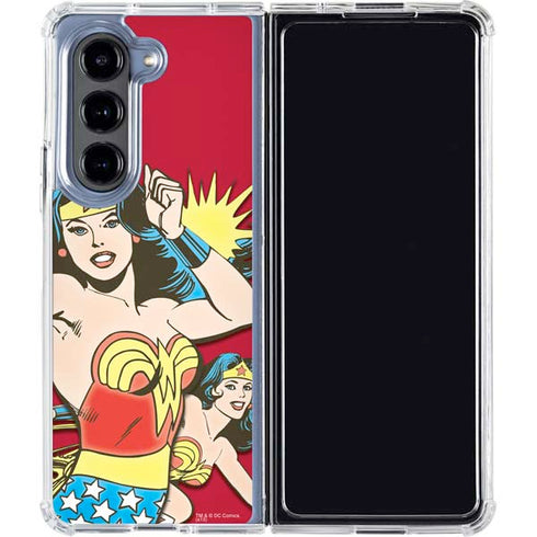 DC Comics Wonder Woman Vintage Action pose Galaxy Z Fold5 5G Clear Case