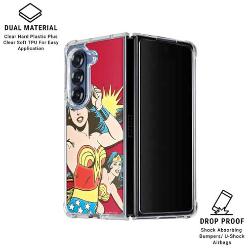 DC Comics Wonder Woman Vintage Action pose Galaxy Z Fold6 Clear Case