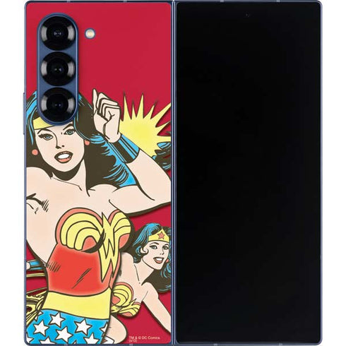 DC Comics Wonder Woman Vintage Action pose Galaxy Z Fold6 Skin