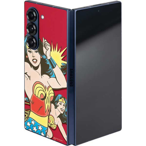 DC Comics Wonder Woman Vintage Action pose Galaxy Z Fold6 Skin