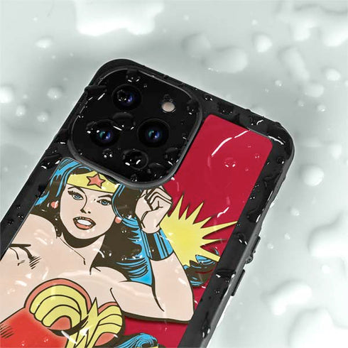 DC Comics Wonder Woman Vintage Action pose iPhone 15 Pro Waterproof Case