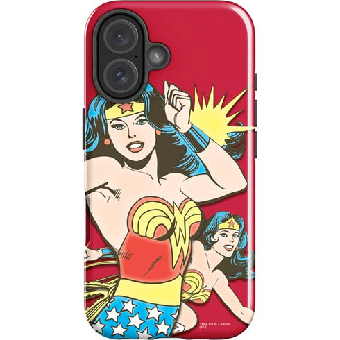 DC Comics Wonder Woman Vintage Action pose iPhone 16 Plus Impact Case
