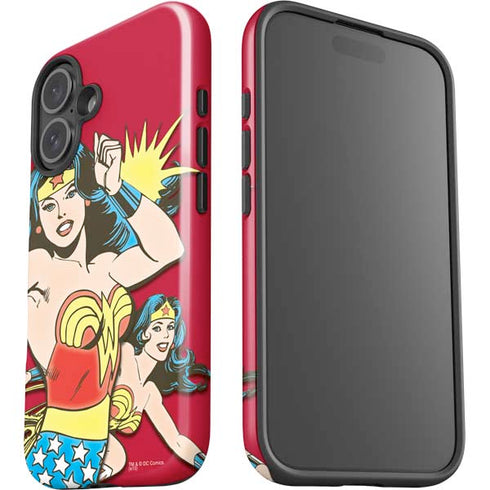 DC Comics Wonder Woman Vintage Action pose iPhone 16 Plus Impact Case