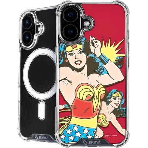 DC Comics Wonder Woman Vintage Action pose iPhone 16 Plus MagSafe Case