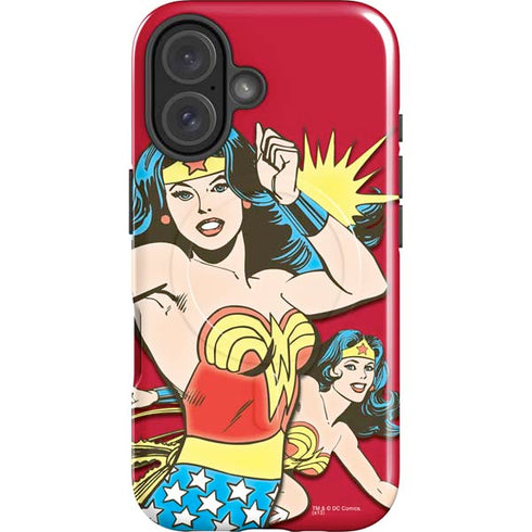DC Comics Wonder Woman Vintage Action pose iPhone 16 Plus Magsafe Impact Case