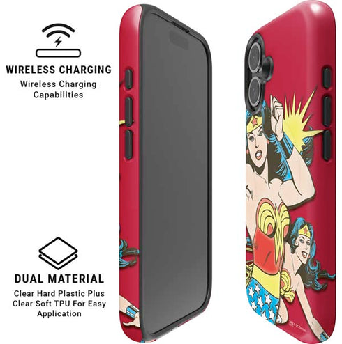 DC Comics Wonder Woman Vintage Action pose iPhone 16 Plus Magsafe Impact Case