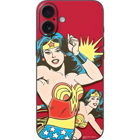 DC Comics Wonder Woman Vintage Action pose iPhone 16 Plus Skin