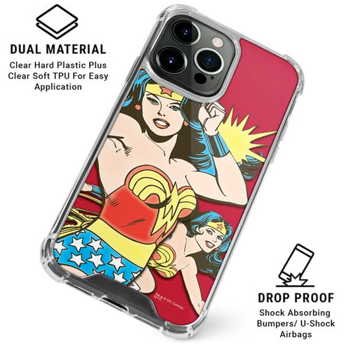 DC Comics Wonder Woman Vintage Action pose iPhone 16 Pro Clear Case