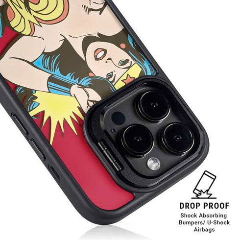 DC Comics Wonder Woman Vintage Action pose iPhone 16 Pro Kickstand Case