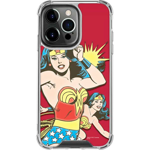 DC Comics Wonder Woman Vintage Action pose iPhone 16 Pro Max Clear Case