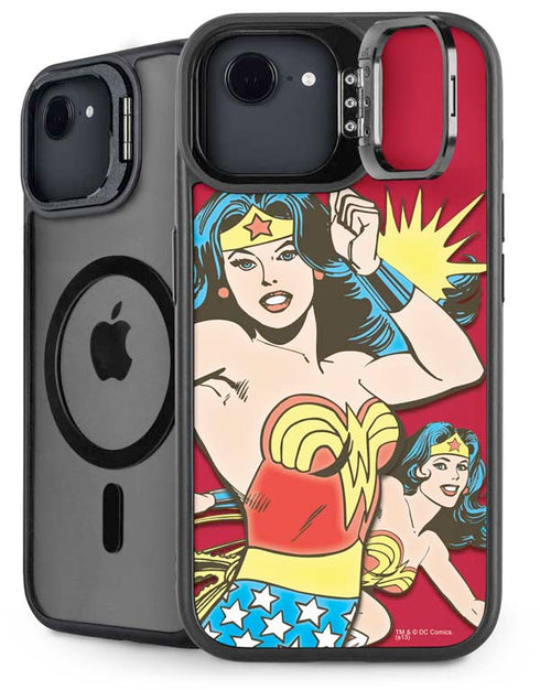 DC Comics Wonder Woman Vintage Action pose iPhone 16e Kickstand Case