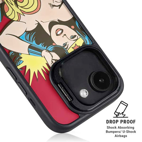 DC Comics Wonder Woman Vintage Action pose iPhone 16e Kickstand Case