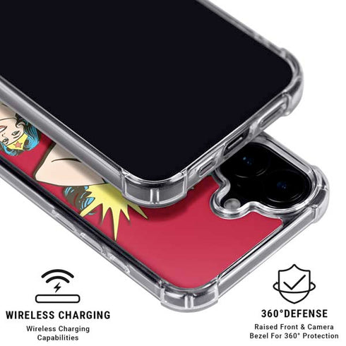 DC Comics Wonder Woman Vintage Action pose iPhone 17 Clear Case