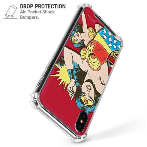DC Comics Wonder Woman Vintage Action pose iPhone X/XS Clear Case