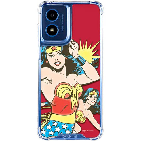 DC Comics Wonder Woman Vintage Action pose Moto G Play 4G (2024) Clear Case