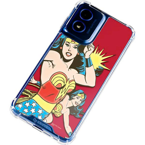 DC Comics Wonder Woman Vintage Action pose Moto G Play 4G (2024) Clear Case