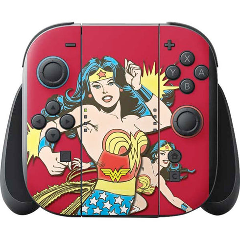 DC Comics Wonder Woman Vintage Action pose Nintendo Switch 2 (2025) with Joy-Con Skin