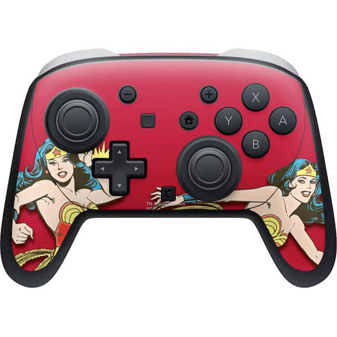 DC Comics Wonder Woman Vintage Action pose Nintendo Switch 2 (2025) Pro Controller Skin