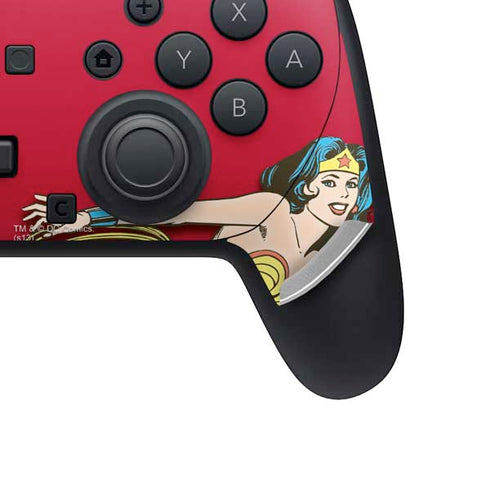 DC Comics Wonder Woman Vintage Action pose Nintendo Switch 2 (2025) Pro Controller Skin