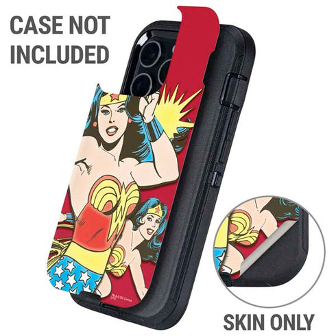 DC Comics Wonder Woman Vintage Action pose Otterbox Defender iPhone Skin