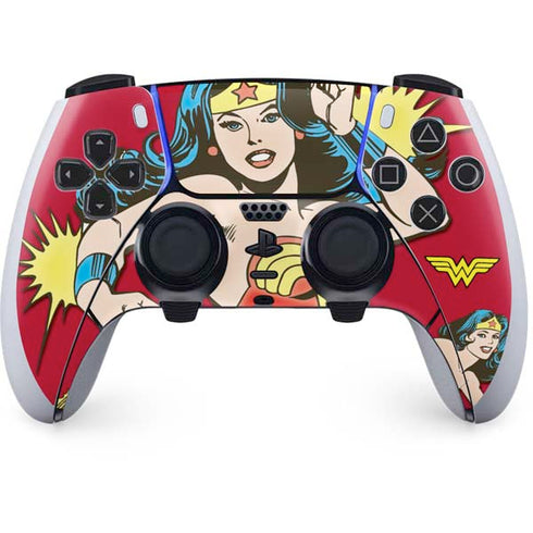 DC Comics Wonder Woman Vintage Action pose PS5 DualSense Edge Pro Controller Skin