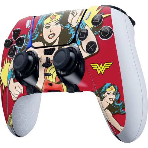 DC Comics Wonder Woman Vintage Action pose PS5 DualSense Edge Pro Controller Skin