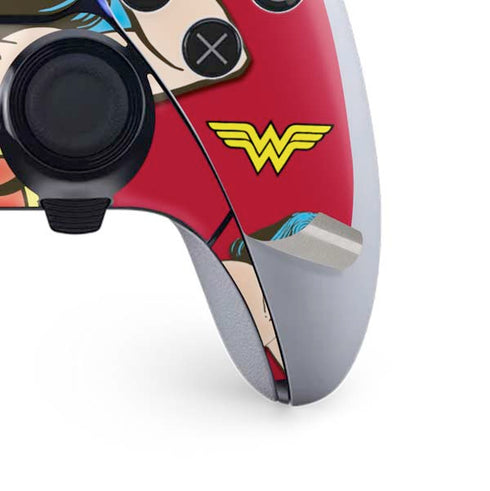 DC Comics Wonder Woman Vintage Action pose PS5 DualSense Edge Pro Controller Skin