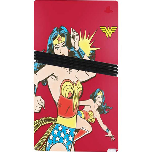 DC Comics Wonder Woman Vintage Action pose PS5 Pro Console Skin
