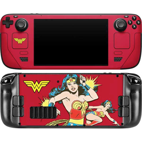 DC Comics Wonder Woman Vintage Action pose Steam Deck Handheld Gaming Computer OLED Skin