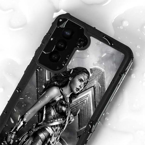 The Justice League (2017) Wonder Woman Poster Galaxy S24 Plus Waterproof Case