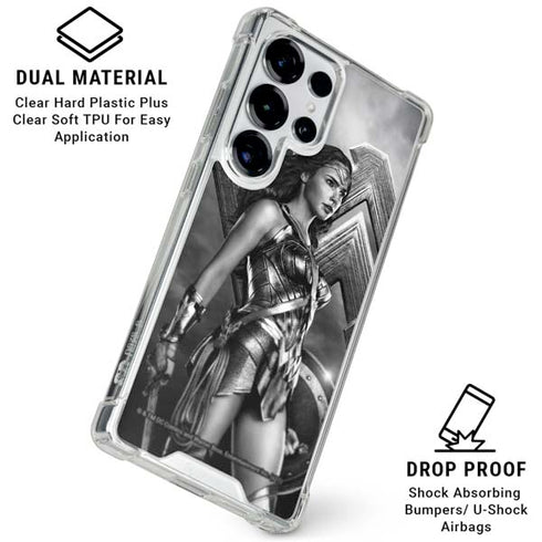 The Justice League (2017) Wonder Woman Poster Galaxy S25 Ultra Clear Case