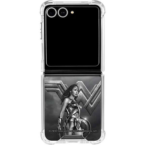 The Justice League (2017) Wonder Woman Poster Galaxy Z Flip7 Clear Case