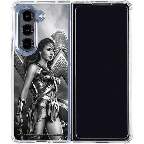 The Justice League (2017) Wonder Woman Poster Galaxy Z Fold5 5G Clear Case