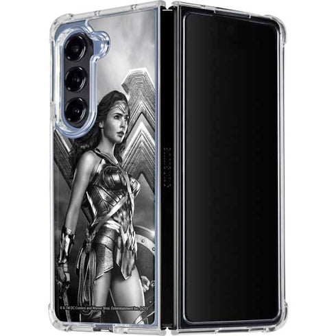 The Justice League (2017) Wonder Woman Poster Galaxy Z Fold5 5G Clear Case