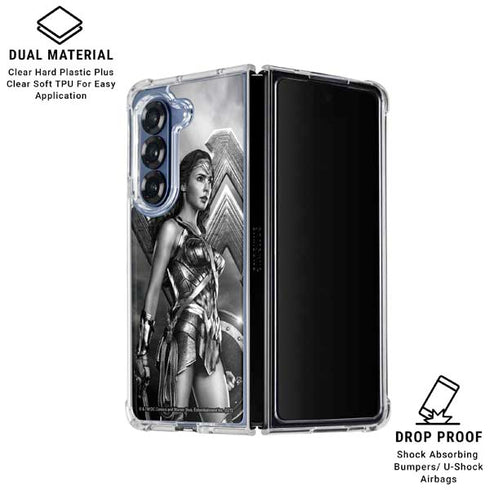 The Justice League (2017) Wonder Woman Poster Galaxy Z Fold6 Clear Case