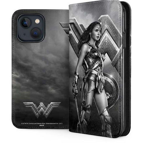 The Justice League (2017) Wonder Woman Poster iPhone 15 Plus Folio Case