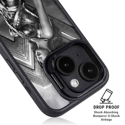 The Justice League (2017) Wonder Woman Poster iPhone 15 Plus Kickstand Case