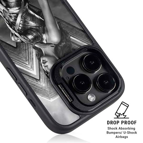 The Justice League (2017) Wonder Woman Poster iPhone 15 Pro Kickstand Case