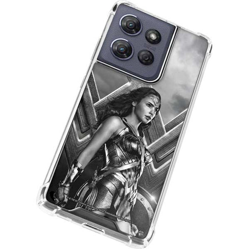 The Justice League (2017) Wonder Woman Poster Moto G 5G (2025) Clear Case