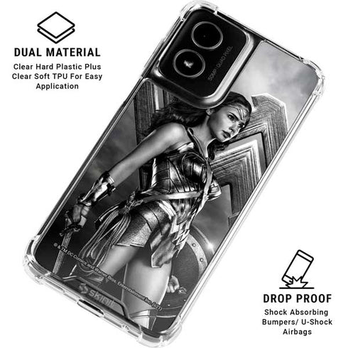 The Justice League (2017) Wonder Woman Poster Moto G Power 5G (2024) Clear Case