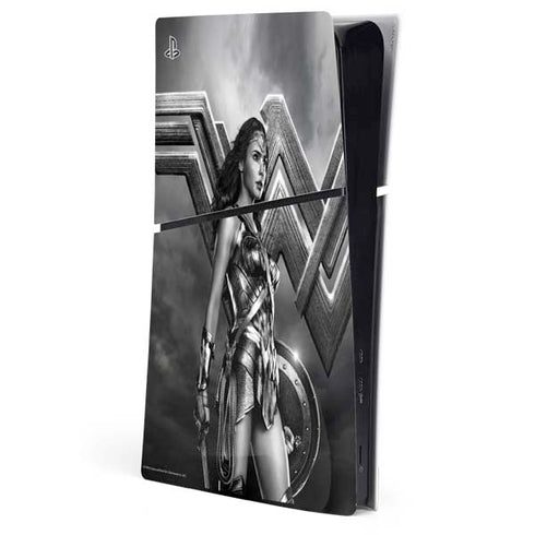 The Justice League (2017) Wonder Woman Poster PS5 Slim Digital Edition Console Skin