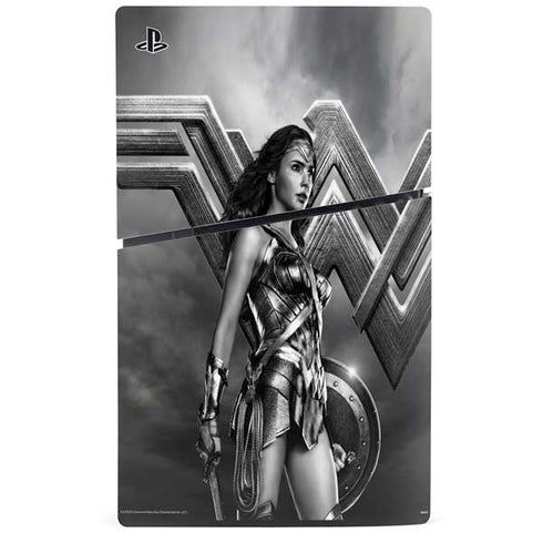 The Justice League (2017) Wonder Woman Poster PS5 Slim Digital Edition Console Skin
